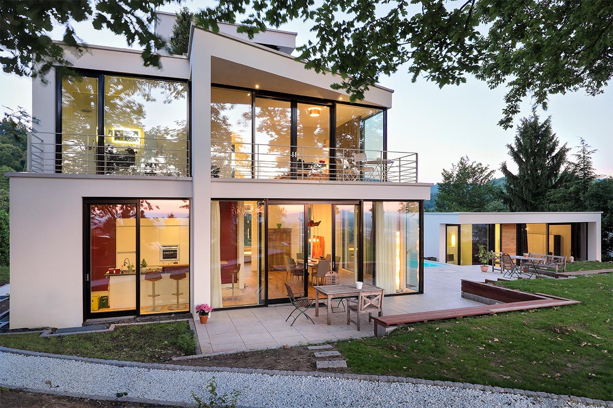 Zwillingshäuser über den Dächern Freiburgs